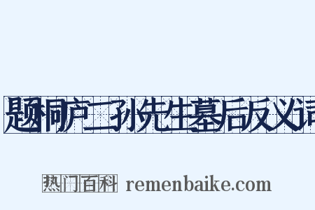 题桐庐二孙先生墓后反义词是什么意思的图片